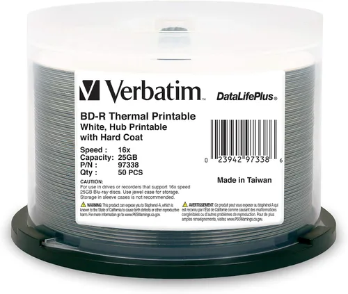 Vista 4 de Contenedor circular de 10 unidades con discos Blu-ray Verbatim grabables (BD-R) de 25 GB de una sola capa con velocidad de grabación de 6x (97238)
