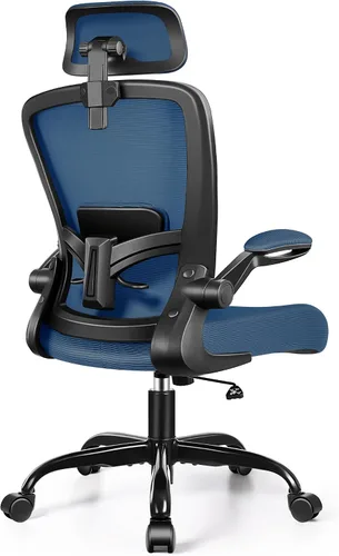 Vista 14 de FelixKing Silla de Oficina, Silla de Escritorio con Soporte Lumbar Ajustable, Silla de Computadora Ergonómica con Respaldo Alto y Respaldo de Negro