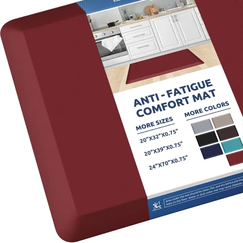 Vista 30 de KitchenClouds Alfombra de Cocina Acolchada Anti Fatiga 17.3"x28" Impermeable, Antideslizante, Alfombras de Pie y Comodidad para Escritorio/Piso