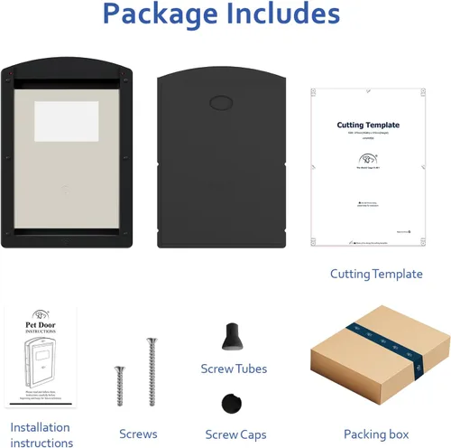 Vista 7 de Puerta para perros grandes [Classicmacher], puerta con marco negro para perros grandes, puerta de plástico resistente para perros grandes y mascotas
