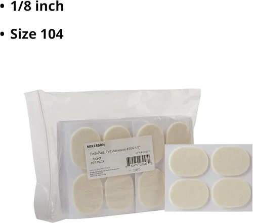 Vista 6 de McKesson Adhesivo de fieltro Pedi-Pad, pie, tamaño 104, 1/8 pulgadas, 100