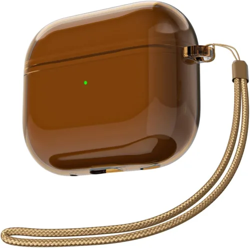 Vista 16 de Svanove Funda transparente para Airpods con correa, bonita carcasa rígida transparente de plástico para Airpods de 1ª 2ª generación con cuerda