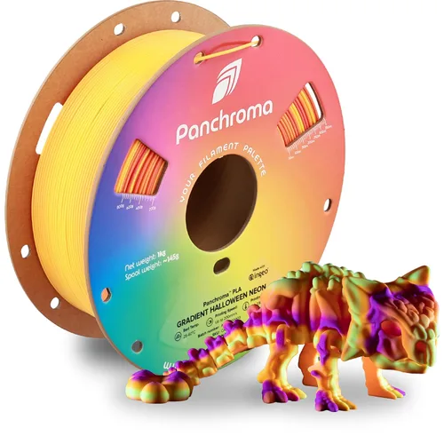 Panchroma - Filamento de impresión 3D de ácido poliláctico (PLA) en degradado de Halloween, naranja, amarillo y magenta, 0.069 in, carrete de 2.2
