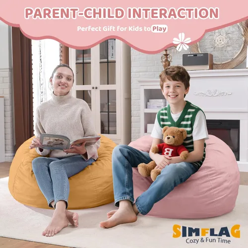 Vista 36 de Puf de 5 pies, puf grande con relleno de espuma viscoelástica, sofá puff esponjoso con funda de terciopelo holandés, puf redondo para sala de estar