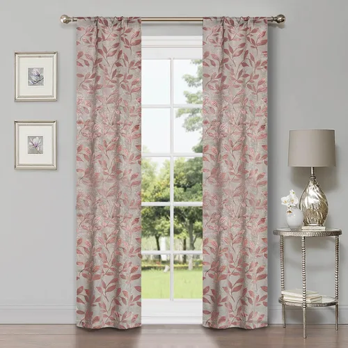 Vista 32 de Superior Cortinas opacas, oscurecimiento de la habitación para dormitorio, bloqueo solar, térmicas, cortinas bohemias modernas, colección de hojas