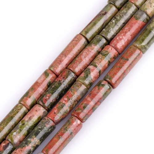 Vista 43 de GEM-Inside - Tubo de columna de 0.157 x 0.472 in, cuentas sueltas de jade amarillo para fabricación de joyas, 15 pulgadas
