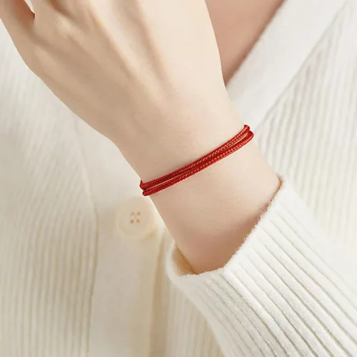 Vista 7 de SmileBelle Pulsera roja para mujer, pulsera para madre e hija con corazón como joyería de protección para amiga, cadena roja del destino como
