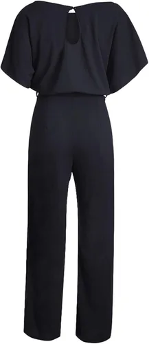 Vista 6 de Happy Sailed - Enterizo casual para mujer corte holgado de manga corta con cinturón y pantalones de pierna ancha