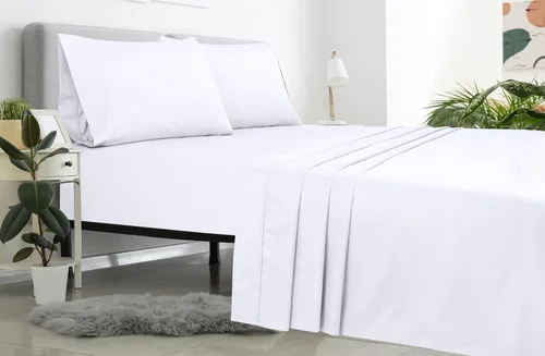 Vista 2 de Royale Linens - Sábana encimera tamaño matrimonial, microfibra cepillada 1800, ultrasuave, transpirable, resistente a arrugas y manchas, la sábana