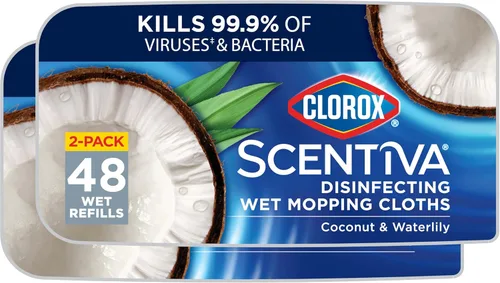 Vista 18 de Clorox - 32034 Scentiva desinfectando telas de trapeador mojado, blanco