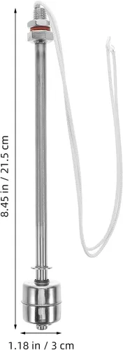 Vista 2 de Válvula de interruptor de flotador de acero inoxidable Controlador de nivel de agua de 7.874 in Sensor automático de nivel de líquido para piscinas