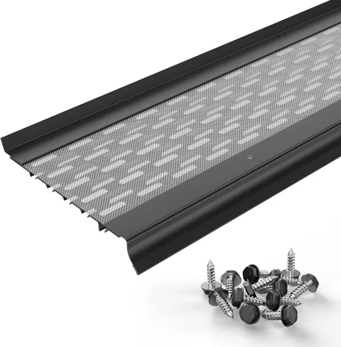 Vista 23 de Micromesh 5 pulgadas Gutter Guards Leaf Protection, 1 Pies Paquete de muestra Bronce oscuro, Malla de acero inoxidable, Cubiertas de canalón