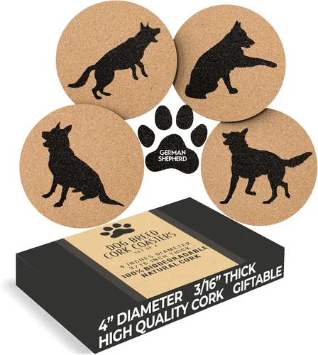 Vista 12 de Boston Terrier Lovers - Juego de 4 posavasos de corcho con parte inferior protectora Decoración de perro para bebidas Gran idea de regalo