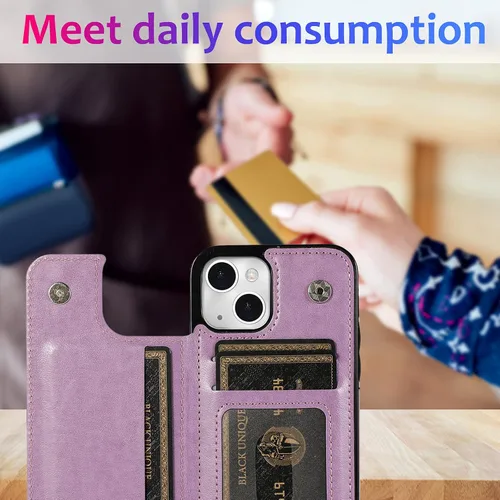 Vista 5 de Asuwish Funda de teléfono para iPhone 14 Plus de 6.7 pulgadas con protector de pantalla y cubierta de cartera de cuero con soporte para tarjeta