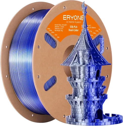 Vista 104 de ERYONE Filamento de ácido poliláctico (PLA) de seda para impresora 3D, de 1.75 mm +/- 0.03 mm, carrete de 1 kg (2.2 libras), verde esmeralda seda