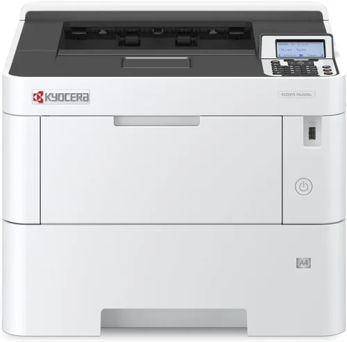 KYOCERA ECOSYS PA4500x Impresora láser monocromo, 47 ppm, 600 x 600 dpi y hasta 1200 dpi fino, bandeja de 600 hojas, MPT de 100 hojas, Duplex, LCD