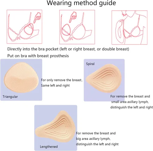 Vista 5 de Almohadillas de inserción de sostén de prótesis de pecho de algodón para mastectomía con forma de mama, ligeras, esponjosas de ventilación