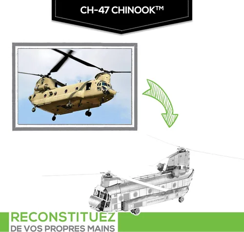 Vista 2 de Metal Earth CH-47 Chinook Kit de modelo de metal 3D