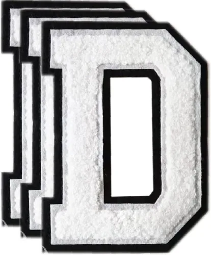 Vista 74 de 3 parches de letras de felpilla negra, parches de letras termo-adhesivas de 4-1/2", parches universitarios para ropa, S