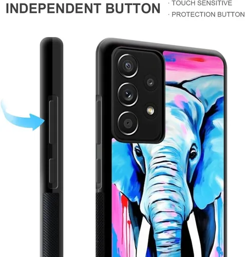 Vista 4 de Funda compatible con Samsung Galaxy A53 5G, diseño de elefantes africanos, diseño de patrón increíble, a prueba de golpes, antiarañazos, carcasa
