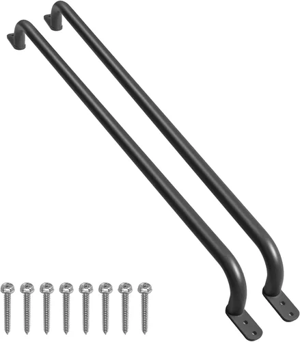 Vista 8 de Asa de escalera amarilla de 37 pulgadas de largo (1 par) – Asa de agarre larga de metal, barras de agarre para columpios, agarraderas de mano