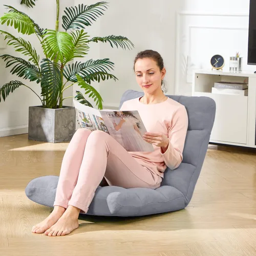 Vista 95 de Silla plegable para juegos de suelo de 14 posiciones, acolchada y ajustable, con algodón transpirable y terciopelo coral agradable a la piel