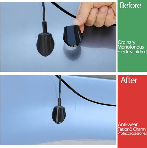 Vista 2 de Cubierta de antena compatible con Nissan Titan 2016-2023 (negro brillante)