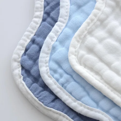 Vista 8 de MUKIN Toalla babeante para bebé, baberos a presión, baberos de muselina, paquete de 6, ajustable, algodón suave