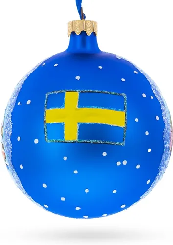 Vista 2 de Castillo de Vadstena, Estocolmo, Suecia, bola de cristal, adorno navideño de 4 pulgadas