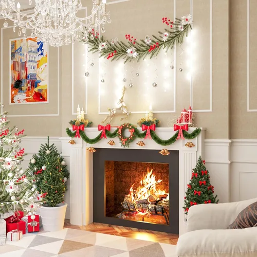 Vista 7 de Rejilla para chimenea de 17 pulgadas, soporte para leña, rejilla de estufa de leña resistente para interiores y exteriores, campamento, chimenea