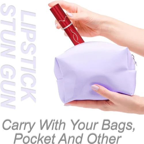 Vista 5 de Kit de defensa personal para mujer con spray de pimienta y pistola aturdidora de lápiz labial con linterna, 25 ráfagas, carga dolorosa de 1.6 C
