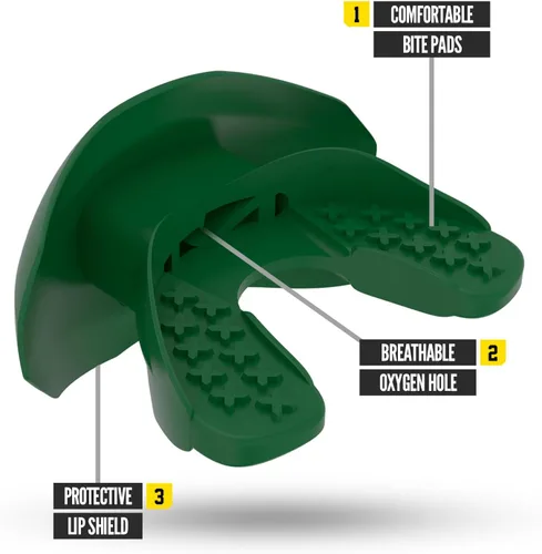 Vista 40 de Nxtrnd One Protector Bucal de Fútbol Americano, Correa Incluida, Se Adapta a Adultos y Jóvenes (Negro)