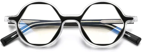 Vista 4 de HEPIDEM Acetate - Lentes ópticos redondos vintage con marco de gafas ópticas Zolman