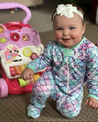 Vista 4 de UNIFACO Pijama de una pieza con pies para bebés y niñas de 0 a 12 meses con cierre de cremallera frontal