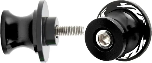 2pcs 6MM M6 X1.5 Motocicleta Swing Arm Sliders Stand Carretes para YZF R1 R3 R6 R7 R125 R25 R1000 (negro)