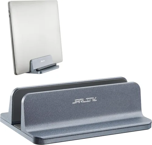 Vista 11 de JARLINK Soporte vertical para laptop, soporte de aluminio para computadora portátil con tamaño de base ajustable (hasta 17.3 pulgadas) compatible