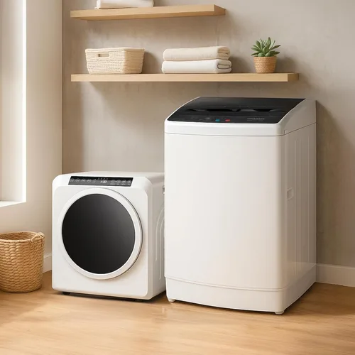 Vista 3 de ROVSUN Juego de secadora de ropa portátil de 1.5 pies cúbicos y lavadora completamente automática de 17.8 libras, juego combinado de lavadora