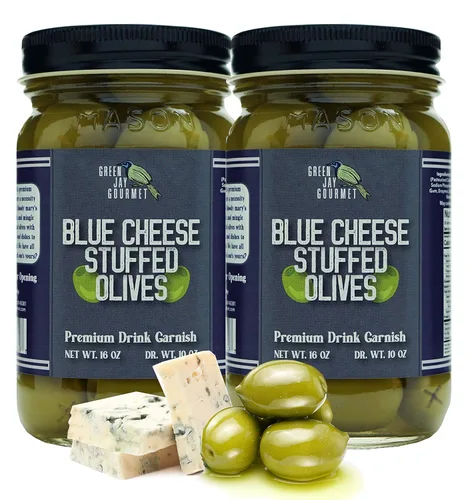 Vista 23 de Green Jay Gourmet Aceitunas rellenas de queso Jalapeño Jack - Aceitunas verdes rellenas de queso para guarnición de cóctel y tabla de queso
