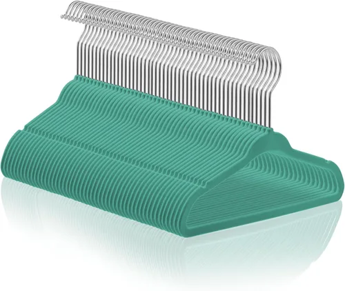 Vista 15 de Casafield 50 perchas de terciopelo para bebé, tamaño de 11 pulgadas, para ropa de bebés y niños pequeños, color verde lima