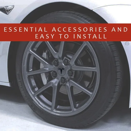 Vista 7 de Calcomanías de emblema T con logotipo de tapa central para llanta de rueda, 5 piezas compatibles con Tesla modelo Y (negro mate)