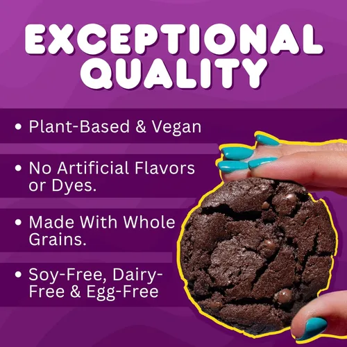 Vista 4 de Whoa Dough Masa Lista para Hornear de Galletas Sabor Brownie – Certificada Sin OGM, Kosher, Sin Gluten – Masa para Snack a Base de Plantas Hecha