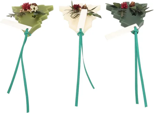 Vista 6 de 3 tabletas de aromaterapia, diferentes fragancias en forma de árbol de flores secas perfumadas cera para armario