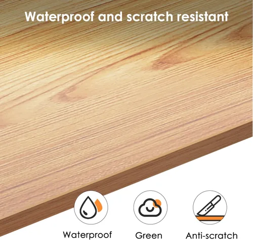 Vista 5 de Need 63 Inch Large Computer Desk - Modern Simple Style Home Office Gaming Desk, Basic Writing Table for Study Student, White Metal Frame, Teak