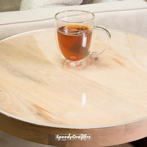 Vista 2 de SPEEDYORDERS 3 láminas redondas de plexiglás de 1/4 de pulgada, acrílico transparente de 7 pulgadas de diámetro, para base de pastel, cubierta