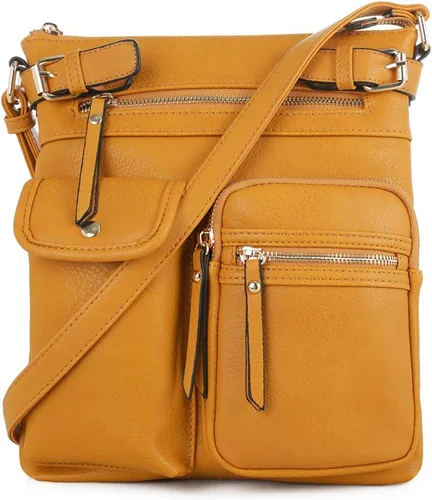 Vista 13 de SG SUGU Katie Bolso Bandolera Ligero Mediano Bolso de Hombro con Múltiples Bolsillos para Mujer Negro