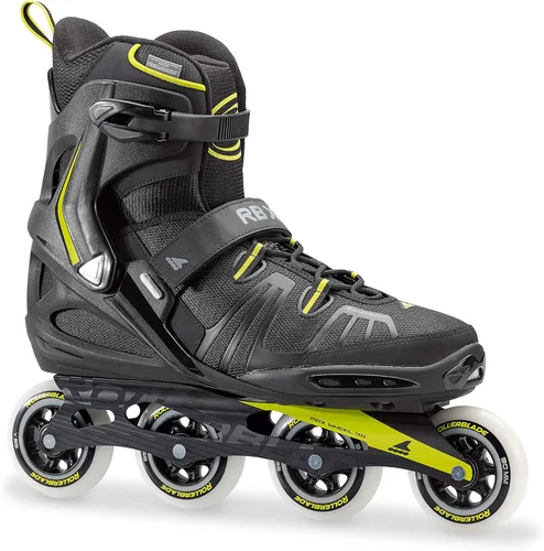 Vista 10 de Rollerblade RB XL - Patines en línea para hombre, color negro y lima, patines en línea de alto rendimiento