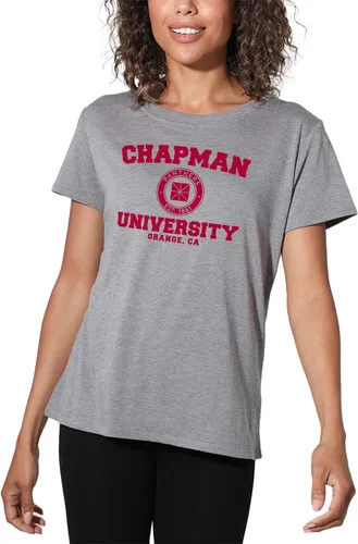 Vista 446 de Colección oficial de camisetas sueltas con logotipo de círculo envejecido universitario para mujer, jaspeado atlético