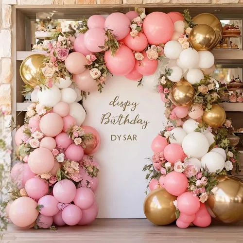 Vista 11 de Guirnalda de globos de oro blanco y negro, doble relleno, globos de color dorado champán, color crema y beige, kit de arco de globos