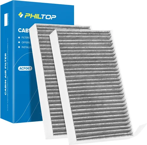 PHILTOP Filtro de aire de cabina HEPA con carbón activado, compatible con Tesla modelo 3 2017-2025, modelo Y 2020-2025, filtro para arriba el olor a