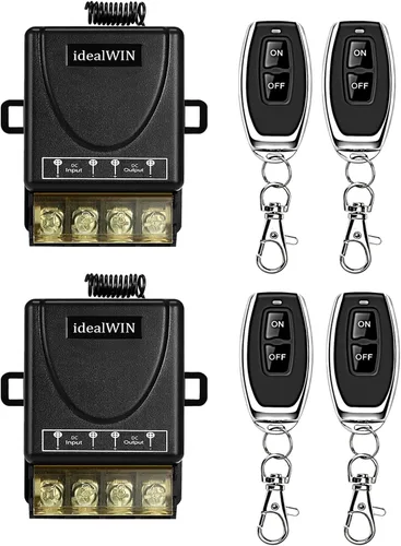 Vista 8 de Interruptor remoto inalámbrico con 328 pies de largo alcance, CC 12V/24V/48V/72V Clasificación de corriente 30A, interruptor de control remoto de 12